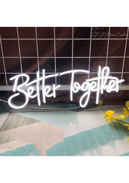 Birlikte Neon LED Burcu Düğün Dekor Parti Neon Burcu LED Işıkları Yatak Odası Odası Dekorasyon Duvar Evli Neon Işıkları (Yurt Dışından) fırsatları