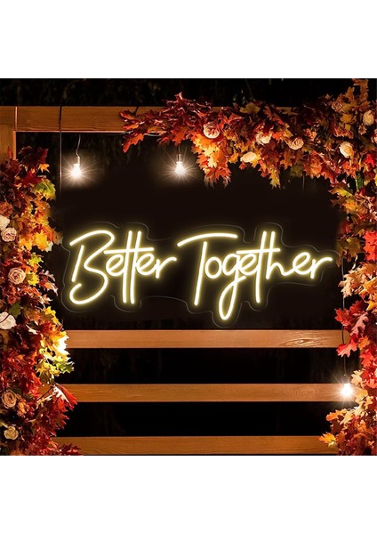 Birlikte Neon LED Burcu Düğün Dekor Parti Neon Burcu LED Işıkları Yatak Odası Odası Dekorasyon Duvar Evli Neon Işıkları (Yurt Dışından) indirimleri