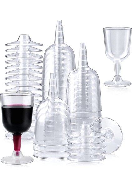 Xin Yue Zhang 50 Adet Şeffaf Plastik Şarap Bardağı Geri Dönüştürülebilir, Tek Kullanımlık ve Yeniden Kullanılabilir Bardaklar Için Şampanya, Tatlı, Bira, Puding, Parti (Yurt Dışından)