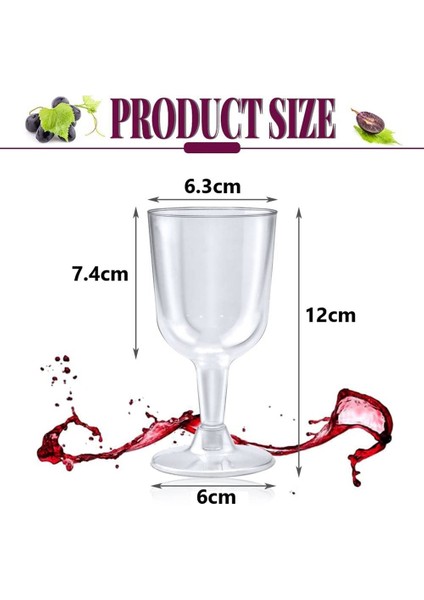 Xin Yue Zhang 50 Adet Şeffaf Plastik Şarap Bardağı Geri Dönüştürülebilir, Tek Kullanımlık ve Yeniden Kullanılabilir Bardaklar Için Şampanya, Tatlı, Bira, Puding, Parti (Yurt Dışından) fiyatları