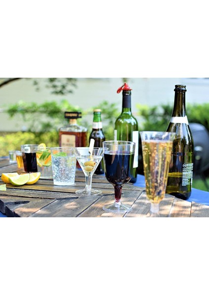 Xin Yue Zhang 50 Adet Şeffaf Plastik Şarap Bardağı Geri Dönüştürülebilir, Tek Kullanımlık ve Yeniden Kullanılabilir Bardaklar Için Şampanya, Tatlı, Bira, Puding, Parti (Yurt Dışından) indirimleri