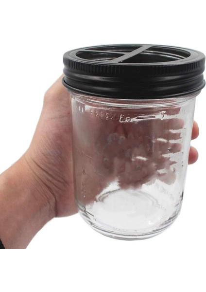 Xin Yue Zhang 2 Adet Kavanoz Diş Fırçası Tutucu Kapağı - Paslanmaz Çelik Çiftlik Evi Banyo Tezgahı Dekoru - Geniş Ağız Için (Siyah) (Yurt Dışından) modelleri