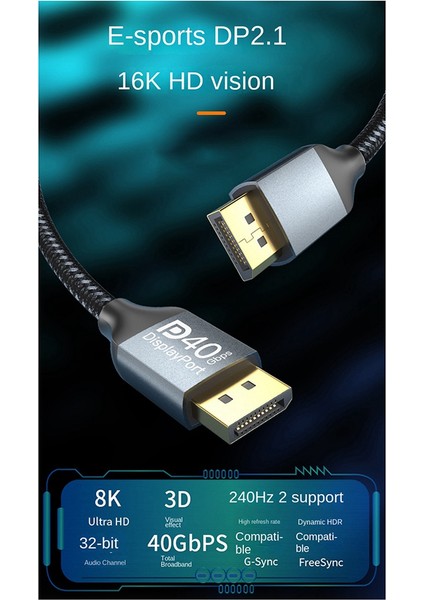 Dp2.1 Hd Video Kablosu 16K Adaptör Kablolama Bilgisayar Monitörü Projektör 240Hz Bilgisayar Dizüstü Monitörü Için Uygun (Yurt Dışından) fiyatları