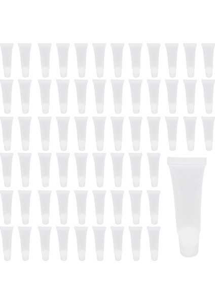 Xin Yue Zhang 100 Adet 10 ml Dağıtım Şişesi Dudak Parlatıcı Tüpleri, Boş Şeffaf Losyon Kapları Tüpler Kozmetik Dıy Için, Eğik Ağız (Yurt Dışından)