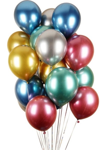 Xin Yue Zhang 50 Adet 10 Inç Metalik Lateks Balonlar Parti Dekoru Için Kalın Krom Parlak Metal Inci Balon Globos - Altın (Yurt Dışından) modelleri