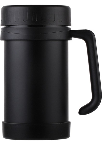 Xin Yue Zhang 500ML/17OZ Kupa Paslanmaz Çelik Vakum Şişeler Saplı Fincan Ofis Termoslar Çay Yalıtımlı Bardak Siyah (Yurt Dışından)