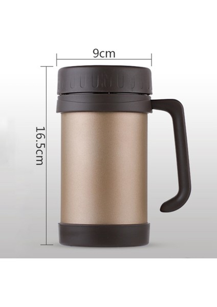 Xin Yue Zhang 500ML/17OZ Kupa Paslanmaz Çelik Vakum Şişeler Saplı Fincan Ofis Termoslar Çay Yalıtımlı Bardak Siyah (Yurt Dışından) fiyatları