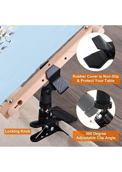 Nakış Kasnak Klipsi, 360° Dönebilen Ayarlanabilir Masa Klipsi, 4,03 Cm'ye Kadar Açılan Kanaviçe Klipsi, Iğne Dikiş Için, 4 Adet (Yurt Dışından) fırsatları