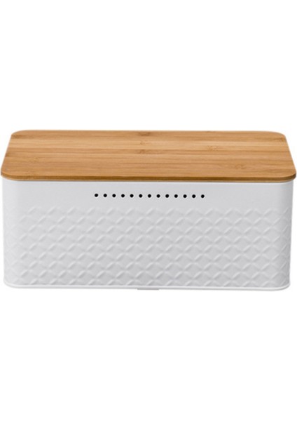 Xin Yue Zhang Ekmek Kutusu,karbon Kaplama Sayesinde Yenilikçi Ekmek Kutusu,entegre Havalandırma Delikli,bambu Kapaklı Beyaz (Yurt Dışından)