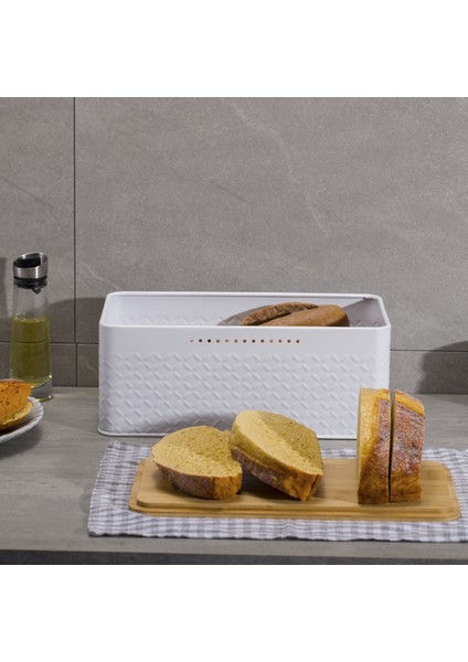 Xin Yue Zhang Ekmek Kutusu,karbon Kaplama Sayesinde Yenilikçi Ekmek Kutusu,entegre Havalandırma Delikli,bambu Kapaklı Beyaz (Yurt Dışından) indirimleri