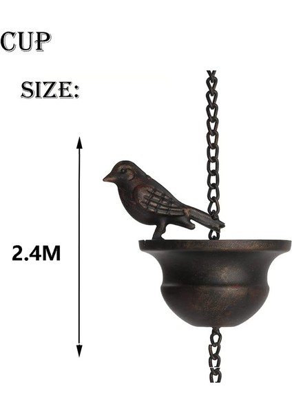 Xin Yue Zhang Oluklar Için Yağmur Zincirleri Bardaklardaki Mobil Kuşlar Yağmur Çanları 7.8ft Ekli Askı ve Kuşlarla Yağmur Çanları (Yurt Dışından)