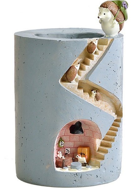 Xin Yue Zhang Hayvan Reçine Saksı Succulents Ekici Su Dikim Kabı Kirpi Dekoratif Saksı Masaüstü Süsleme (Yurt Dışından)