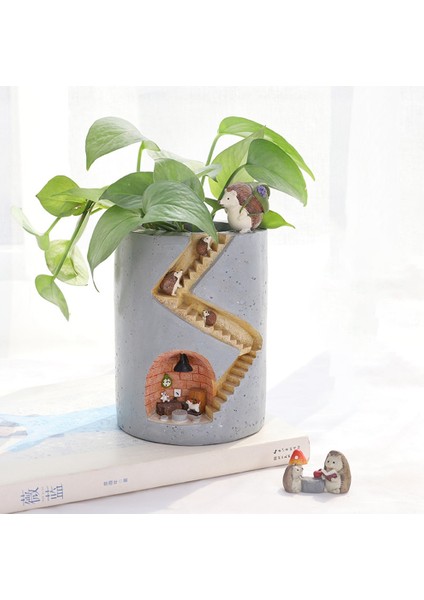 Xin Yue Zhang Hayvan Reçine Saksı Succulents Ekici Su Dikim Kabı Kirpi Dekoratif Saksı Masaüstü Süsleme (Yurt Dışından) fiyatları
