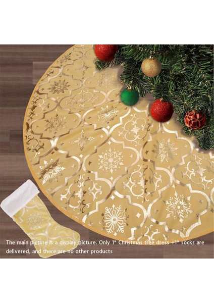 48 Inç Noel Ağacı Etek Noel Yumuşak Kapak Mat Dekor Kar Tanesi Yaka Çiftlik Evi Ağacı Etek, Kırmızı (Yurt Dışından)