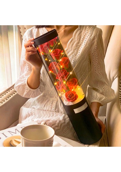 Sevgililer Günü Çiçeği Yapay Çiçek Hediyesi Kız Günü Cam Kubbeli LED Çiçek Işık Pembe (Yurt Dışından) fırsatları