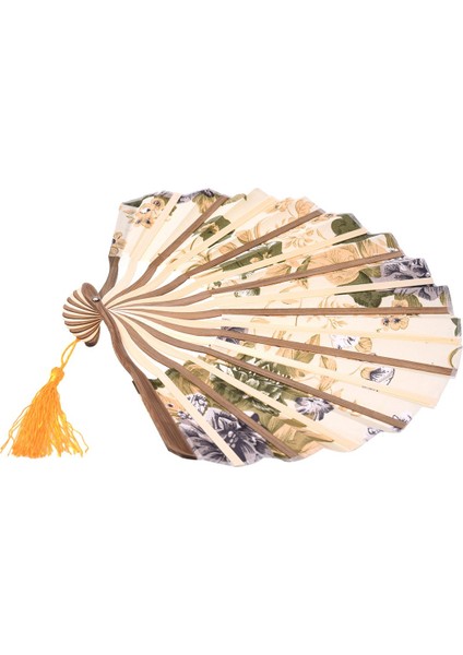 Ξ Ny Ue Zhang Klasik Tarz Çiçek Kumaş Bambu Katlanır Dans El Fanı Bej (Yurt Dışından) fiyatları