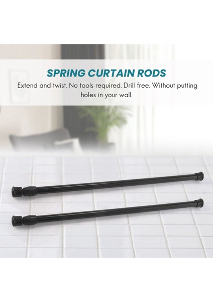 Xin Yue Zhang 3 Adet Yaylı Perde Çubukları 16 Ila 28 Inç Gergi Çubuğu Yaylı Perde Çubuğu Ayarlanabilir Perde Çubuğu Genişletilebilir Perde Çubuğu (Yurt Dışından) fiyatları