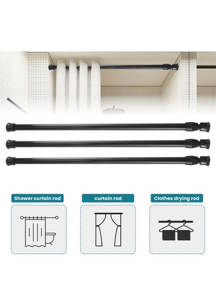 Xin Yue Zhang 3 Adet Yaylı Perde Çubukları 16 Ila 28 Inç Gergi Çubuğu Yaylı Perde Çubuğu Ayarlanabilir Perde Çubuğu Genişletilebilir Perde Çubuğu (Yurt Dışından) fırsatları