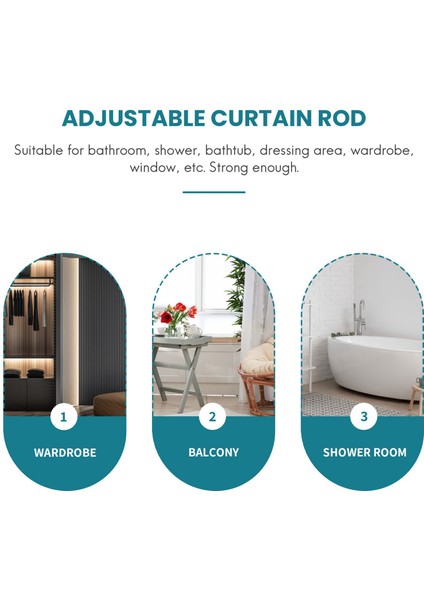 Xin Yue Zhang 3 Adet Yaylı Perde Çubukları 16 Ila 28 Inç Gergi Çubuğu Yaylı Perde Çubuğu Ayarlanabilir Perde Çubuğu Genişletilebilir Perde Çubuğu (Yurt Dışından) indirimleri