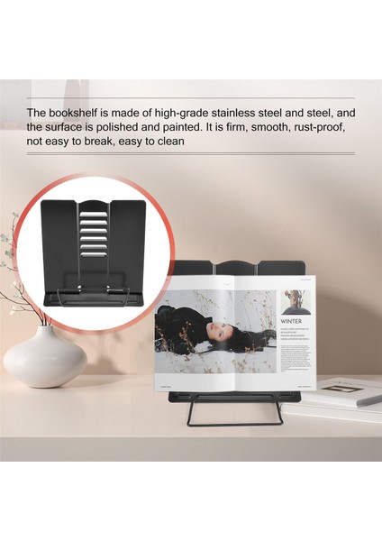 Masa Kitap Standı Metal Okuma Dinlenme Kitap Tutucu Açısı Ayarlanabilir Stand Belge Tutucu Taşınabilir Sağlam (Siyah) (Yurt Dışından) indirimleri