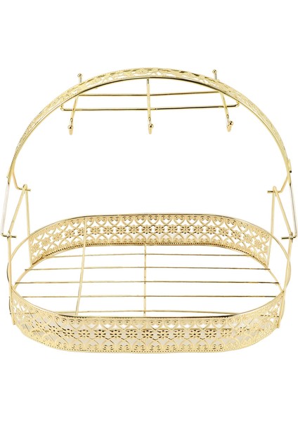 Xin Yue Zhang Altın Kapasiteli Depolama Rafı Kaplama Kahve Fincanı Ocak Bulaşıklık Çoğu Bardak, Tabak, Kaşık ve Tencereyi Asabilir Metal Stand Tutucu (Yurt Dışından)