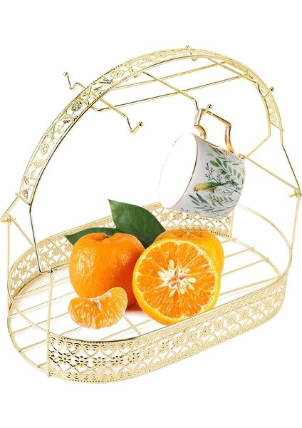 Xin Yue Zhang Altın Kapasiteli Depolama Rafı Kaplama Kahve Fincanı Ocak Bulaşıklık Çoğu Bardak, Tabak, Kaşık ve Tencereyi Asabilir Metal Stand Tutucu (Yurt Dışından) modelleri