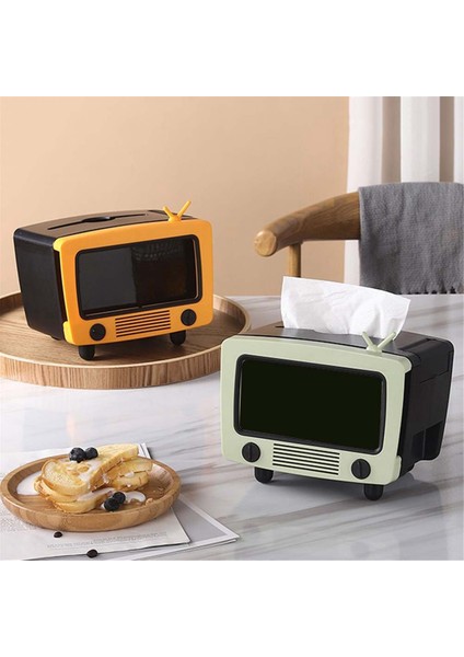 Tv Doku Kutusu Çok Fonksiyonlu Yaratıcılar Doku Kutusu Tutucu Cep Telefonu Yuvası ile Dekorasyon Doku Tutucu Ev B (Yurt Dışından) modelleri