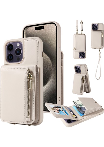 iPhone 15 Pro Max Rfıd Engelleme Pu+Tpu Cüzdan Telefon Koruma Kapağı (Yurt Dışından)