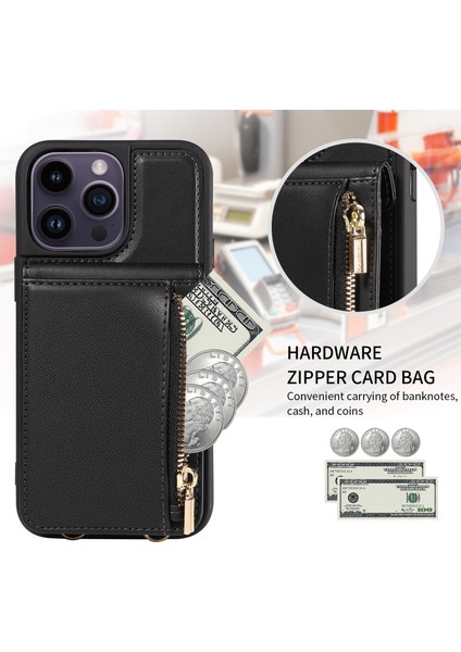 iPhone 15 Pro Max Rfıd Engelleme Pu+Tpu Cüzdan Telefon Koruma Kapağı (Yurt Dışından)