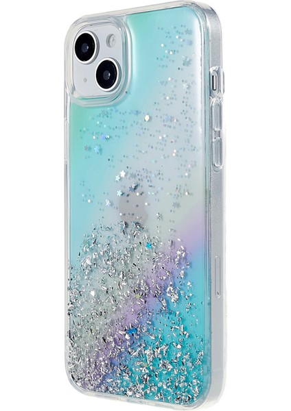 iPhone 15 Şık Glittery Pc+Tpu Telefon Kapağı (Yurt Dışından)