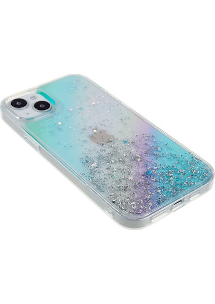 iPhone 15 Şık Glittery Pc+Tpu Telefon Kapağı (Yurt Dışından)