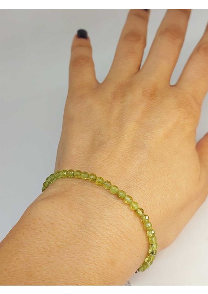 yasamtohumu Peridot (Zebercet) Taşı 3.5mm Bileklik (45946)