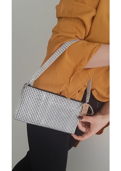 smy bag Tasarım Taş Görünümlü Mini Çanta