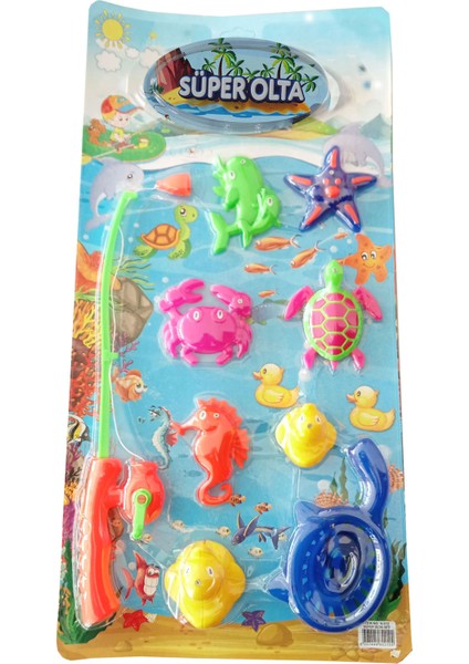 Manyetik 9 Parça Süper Olta Balık Tutma Oyun Seti Çevirmeli Olta Oyuncak