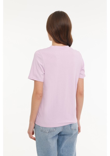 Wb V Neck 11Sn227 4Fx Açık Lila Kadın Kısa Kol T-Shirt