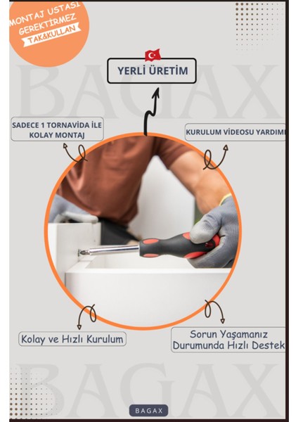 Pera Model, Beyaz Renk, 76 cm Petek Kaplama, Dresuar