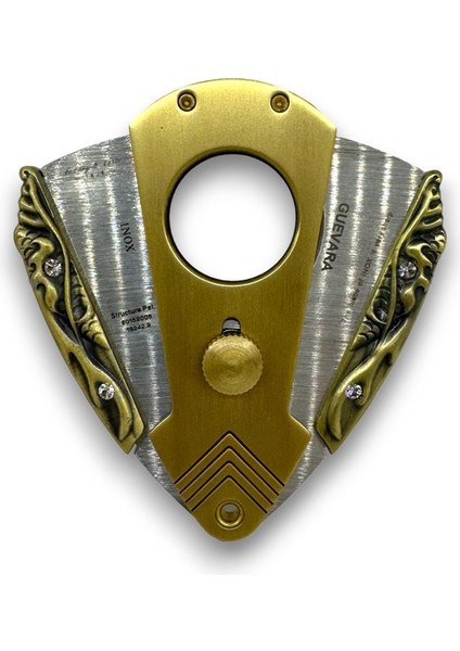 Guevara Gold Taşlı Kelebak Model Puro Kesici (60 Ring)