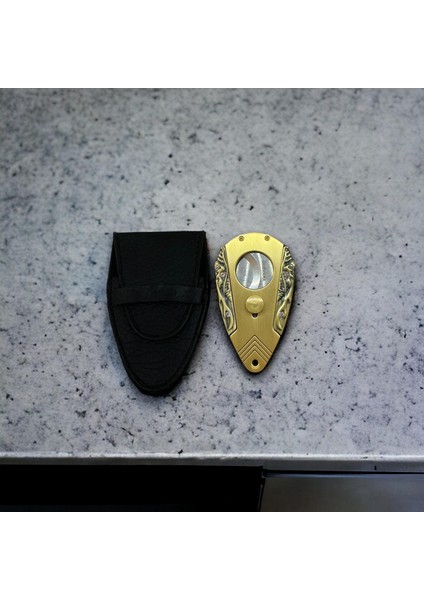 Guevara Gold Taşlı Kelebak Model Puro Kesici (60 Ring)