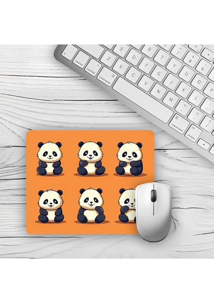 Sevimli Yavru Pandalar Tasarımlı Baskılı Kaydırmaz Taban 18X22 cm Mouse Pad