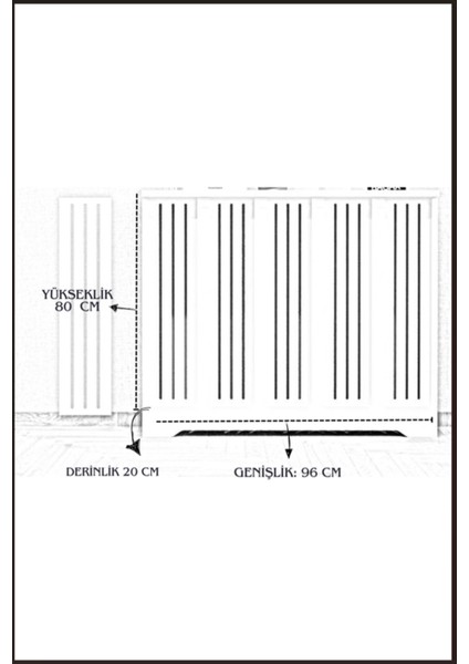 Endless Shopping Çam Petek Onu Dresuar Kaplama 96CM Cok Amacli Dolaplar Ahsap Mobilya Kalorifer Petek Onu Kapatma