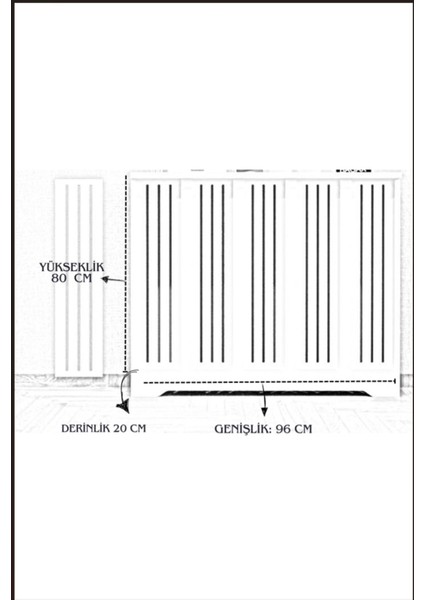 Endless Shopping Petek Ustu Dresuar Kaplama 96CM Cok Amacli Dolaplar Ahsap Mobilya Kalorifer Petek Onu Kapatma