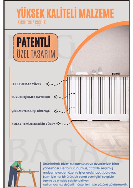 Endless Shopping Petek Ustu Dresuar Kaplama 96CM Cok Amacli Dolaplar Ahsap Mobilya Kalorifer Petek Onu Kapatma