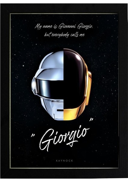 Daft Punk Giorgio 21 x 30CM - Siyah Çerçeveli