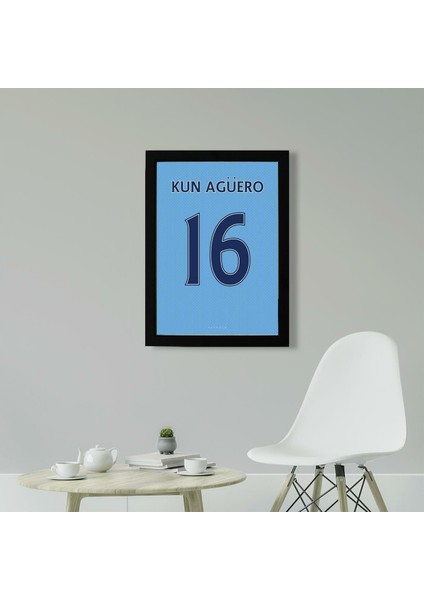 Agüero Forma Poster Tablo 21 x 30CM - Siyah Çerçeveli