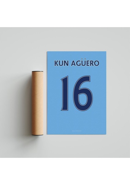 Agüero Forma Poster Tablo 21 x 30CM - Siyah Çerçeveli