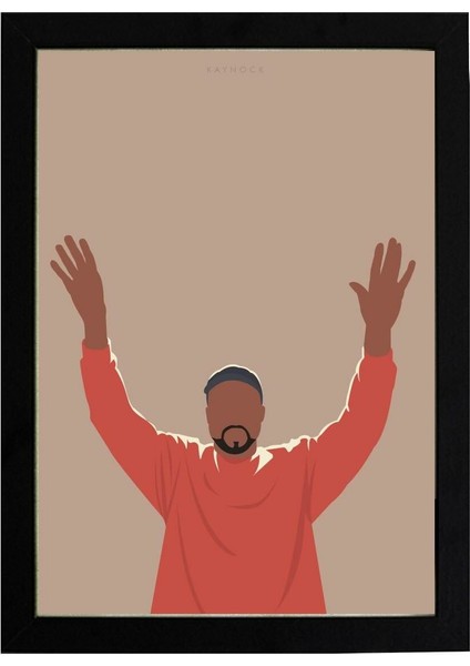 Kanye West 30 x 42CM - Siyah Çerçeveli