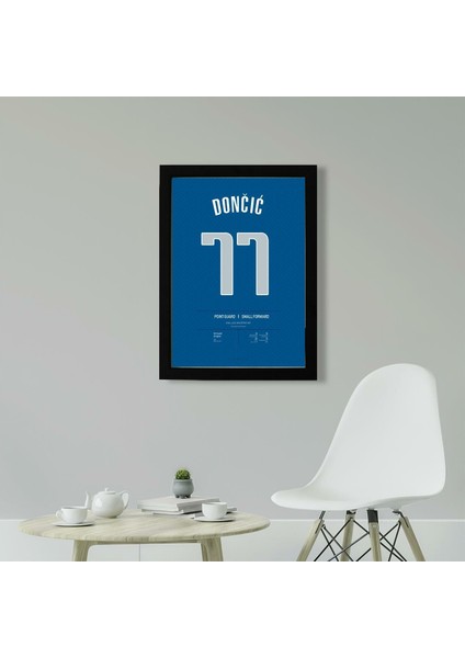 Luka Doncic Jersey 30 x 42CM - Siyah Çerçeveli