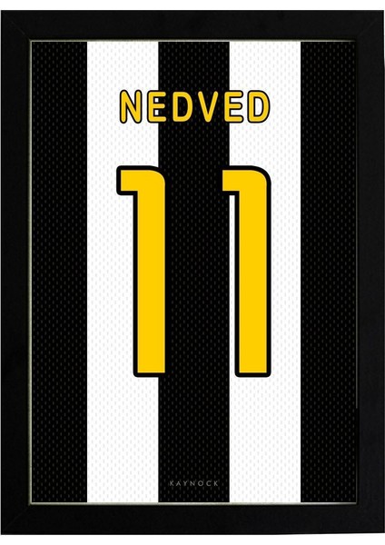 Pavel Nedved Jersey 21 x 30CM - Siyah Çerçeveli