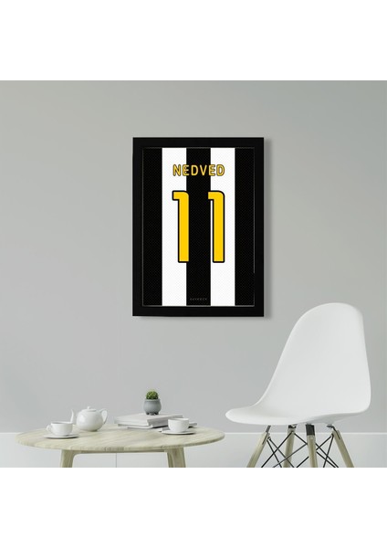 Pavel Nedved Jersey 21 x 30CM - Siyah Çerçeveli