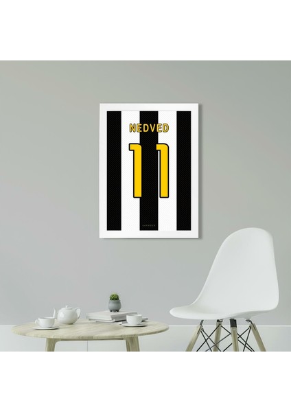 Pavel Nedved Jersey 21 x 30CM - Siyah Çerçeveli